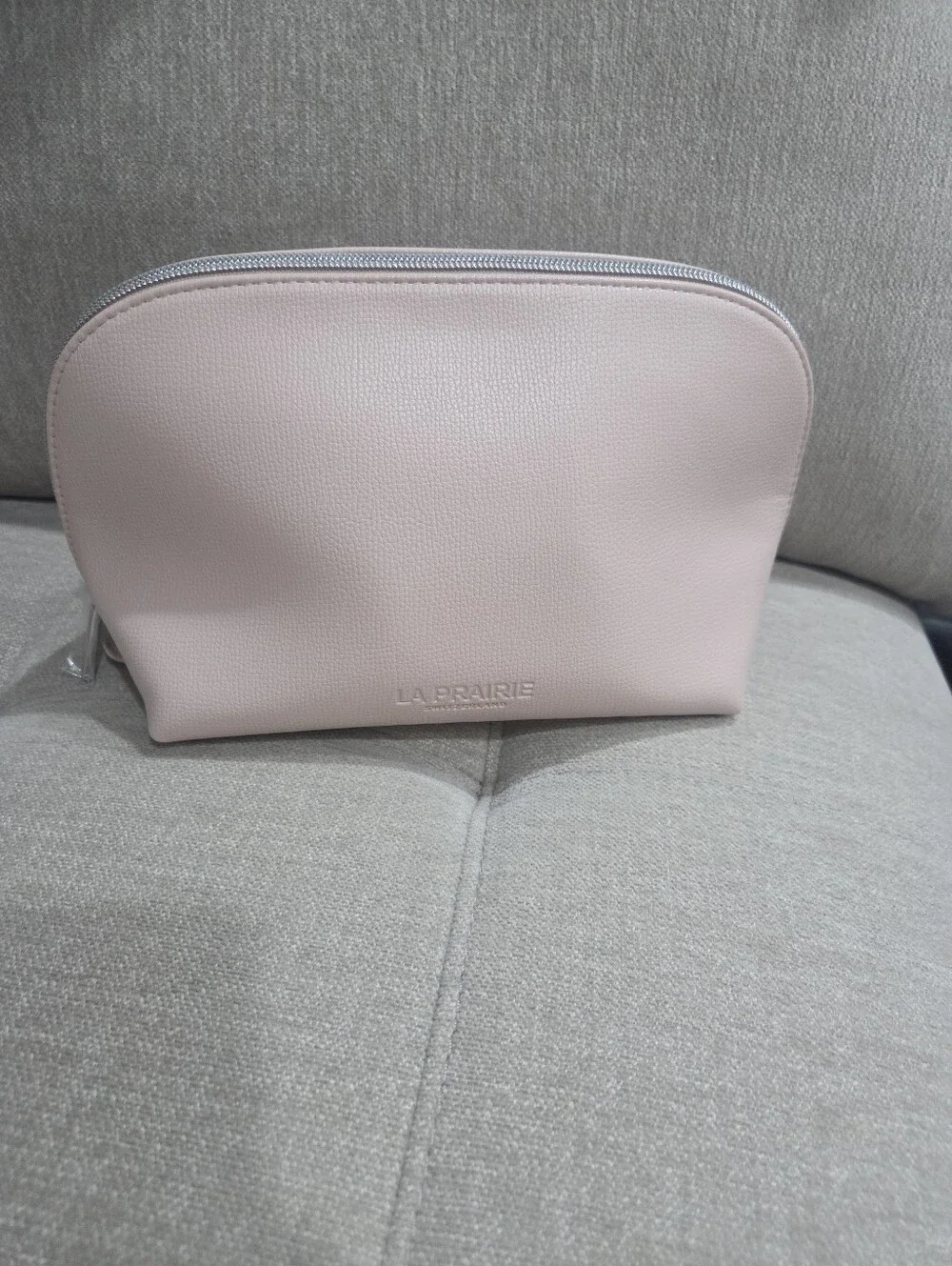 La Prairie Pink Leather Cosmetic Pouch